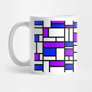 Abstract mosaic pattern grid with random colours blue and purple - illustration Mug